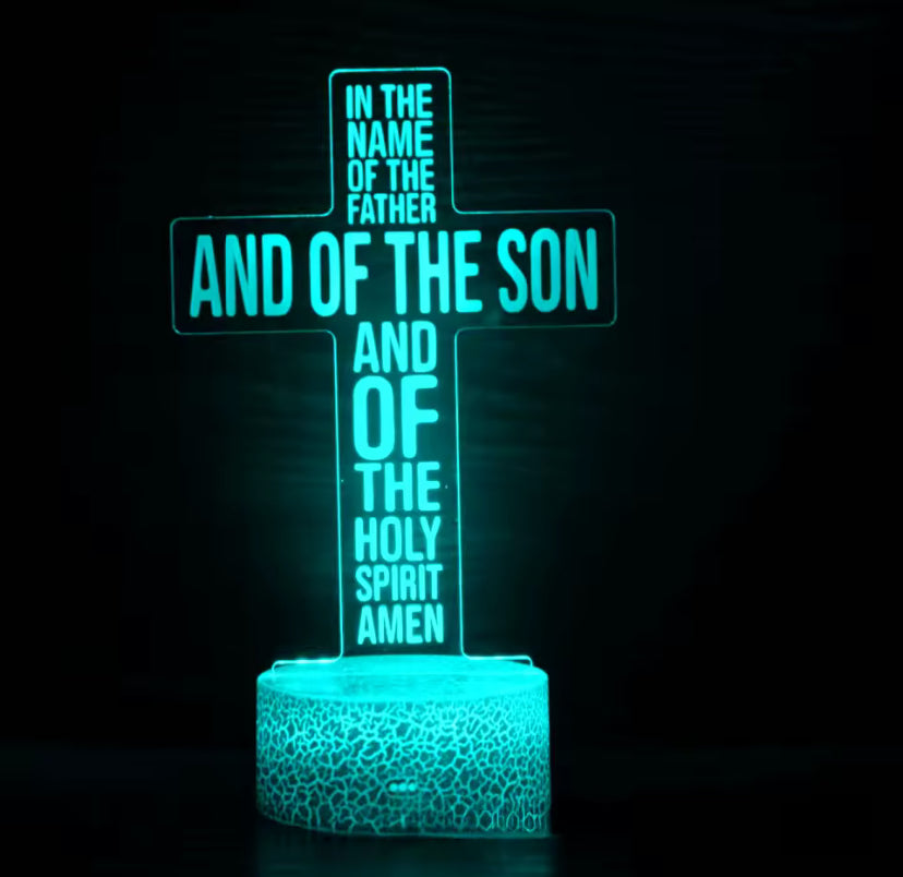 Acryl Kruis 3D Lamp