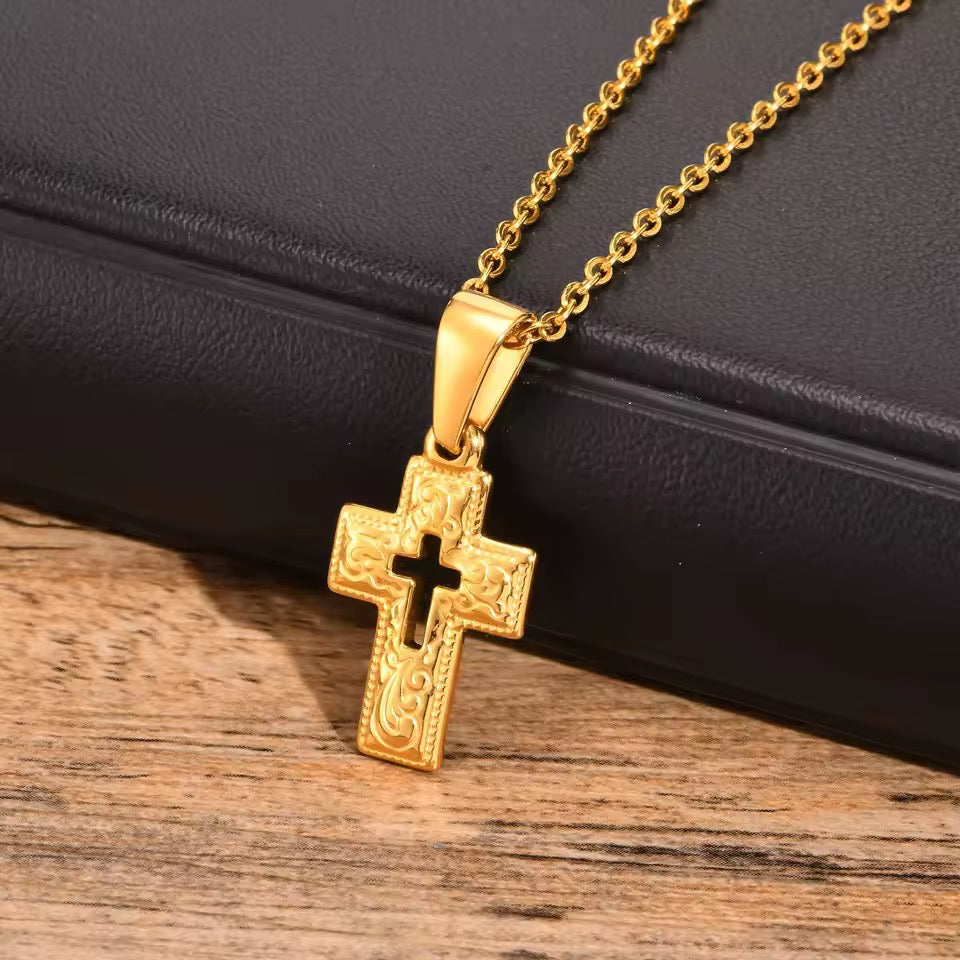 Gouden Kleur Reliëf Kruis