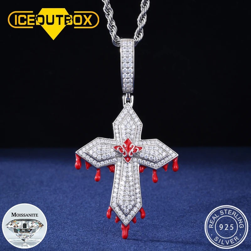 Iced Out Zilveren Kruis