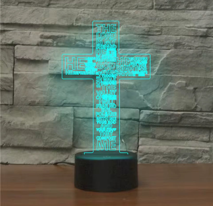 3D Kruis LED Nachtlampje