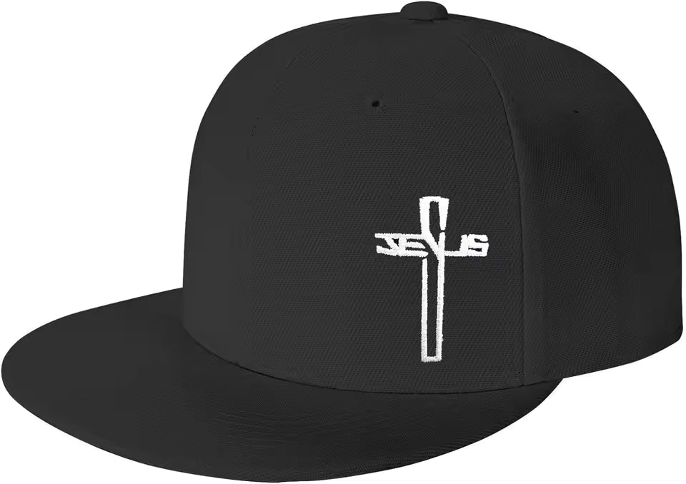 Snapback cap met geborduurde Christelijke kruis
