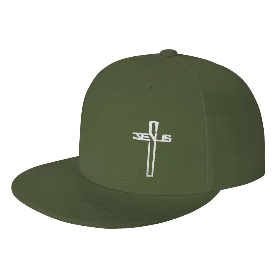 Snapback cap met geborduurde Christelijke kruis
