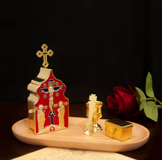 Kruismuurdecoratie Met Vergulding