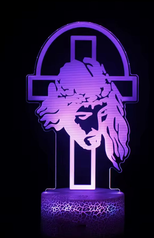 Nacht Jezus Cross 3D Illusie Lamp
