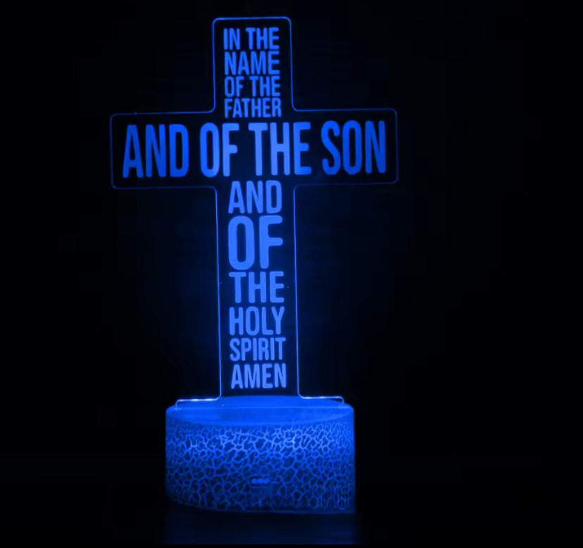 Acryl Kruis 3D Lamp