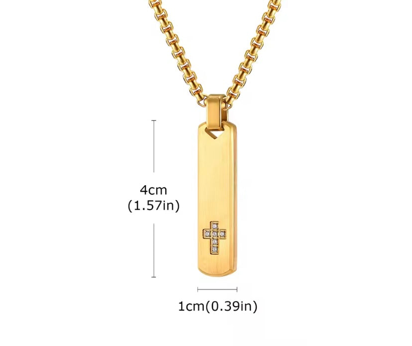 Matte kruis zirkoon hanger ketting