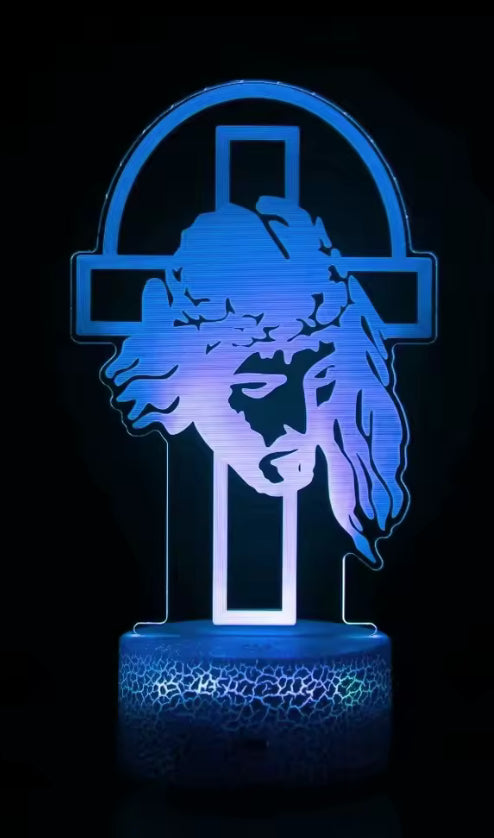 Nacht Jezus Cross 3D Illusie Lamp