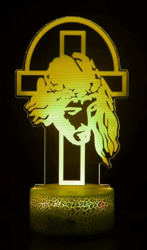 Nacht Jezus Cross 3D Illusie Lamp
