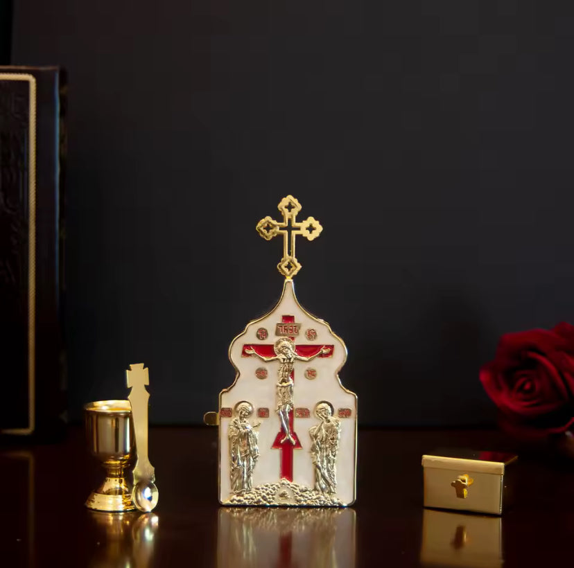 Kruismuurdecoratie Met Vergulding