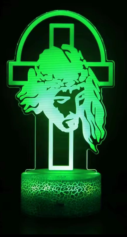 Nacht Jezus Cross 3D Illusie Lamp