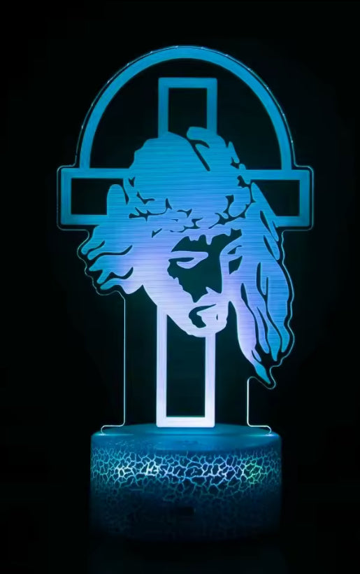 Nacht Jezus Cross 3D Illusie Lamp