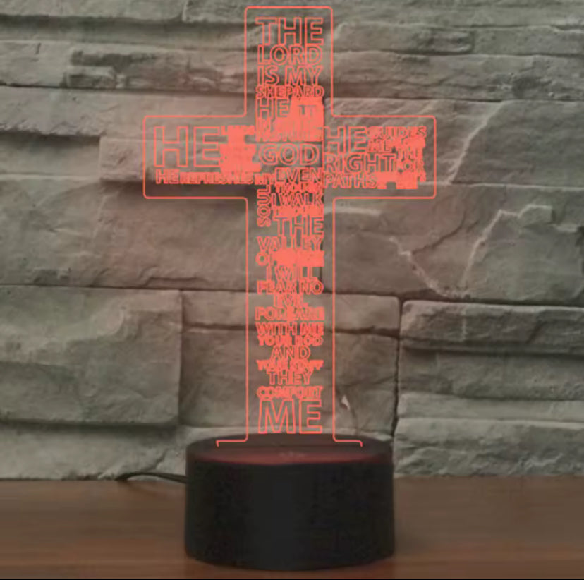 3D Kruis LED Nachtlampje