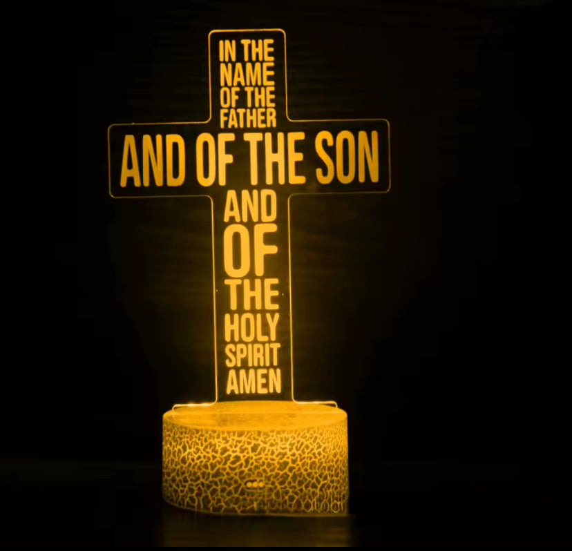 Acryl Kruis 3D Lamp