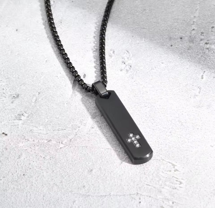 Matte kruis zirkoon hanger ketting