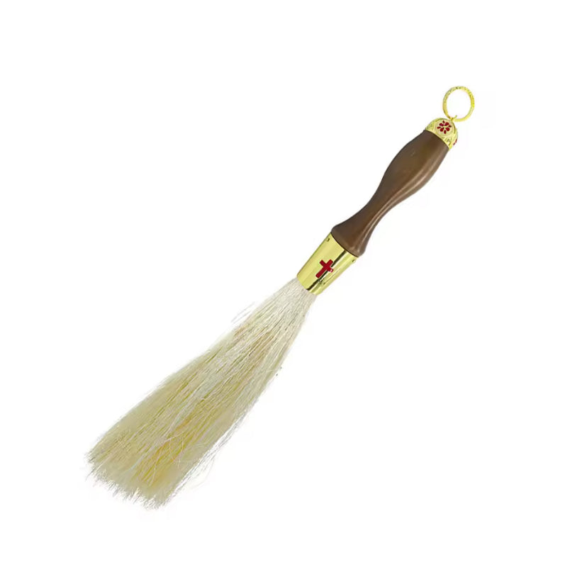Heilig water zegenborstel met houten handvat