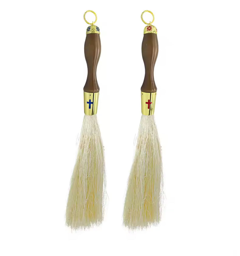 Heilig water zegenborstel met houten handvat