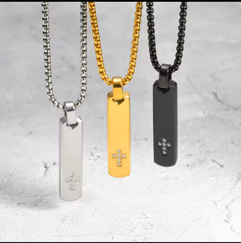 Matte kruis zirkoon hanger ketting