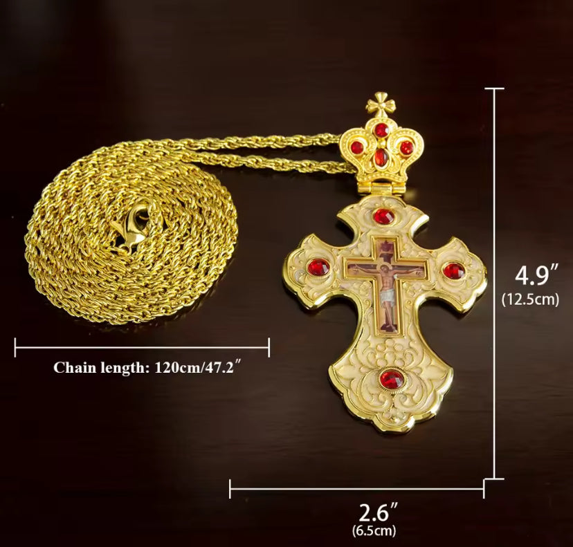 Kruisketting met edelstenen