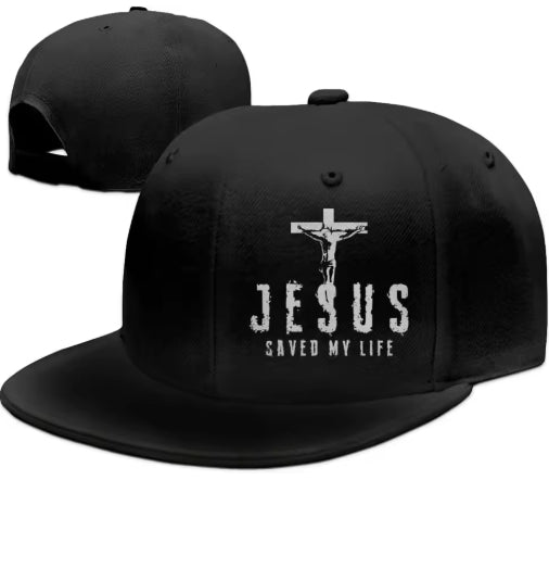 Christian Snapback cap met “Jesus Saved My Life”