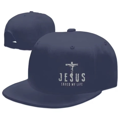 Christian Snapback cap met “Jesus Saved My Life”
