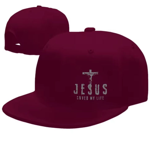 Christian Snapback cap met “Jesus Saved My Life”