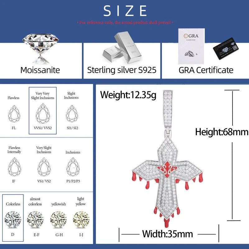 Iced Out Zilveren Kruis