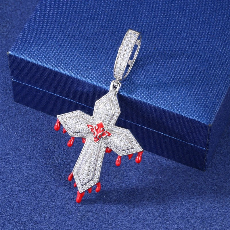 Iced Out Zilveren Kruis