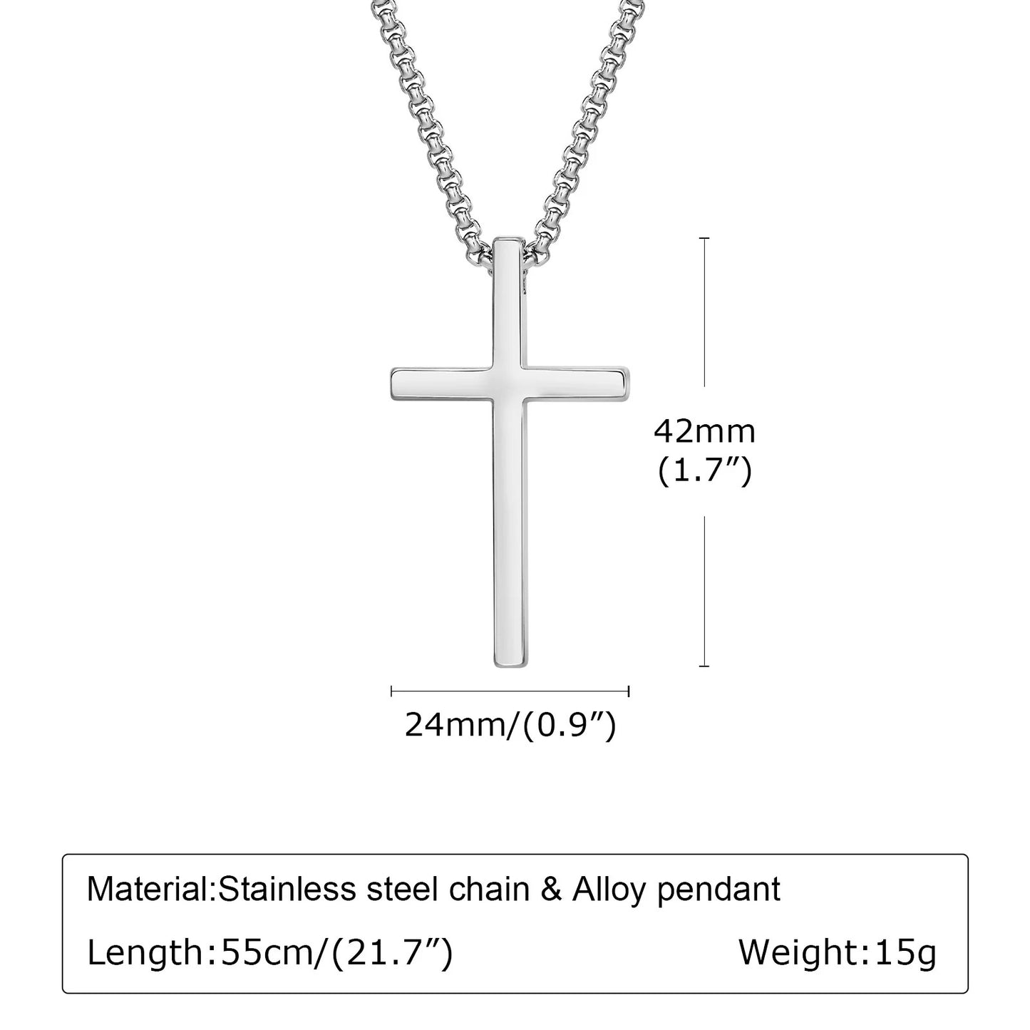 zilverkleurige metalen effen kruishanger
