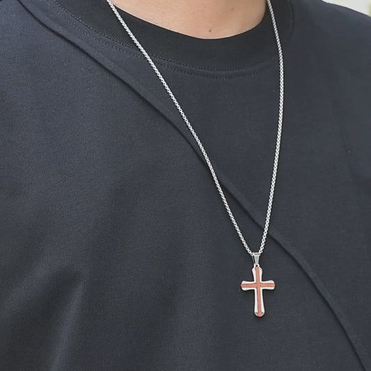 Rode peer kruisketting